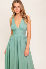 SUNSHINE ON MY MIND SAGE WOVEN MAXI DRESS