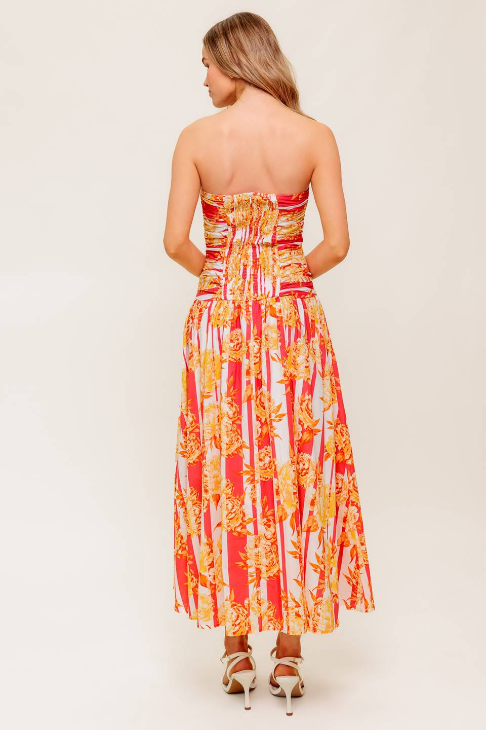 PEONY STORM DANCE WOVEN MIDI DRESS