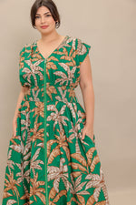 LUSH STILLNESS WOVEN MIDI DRESS