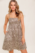TOO SWEET LEOPARD WOVEN MINI DRESS