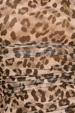 WILD INSTINCT LEOPARD POWER MESH MIDI DRESS