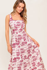 MOJITO MOOD BERRY WOVEN MIDI DRESS