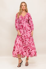 HONEY BUN MOUVE WOVEN MIDI DRESS