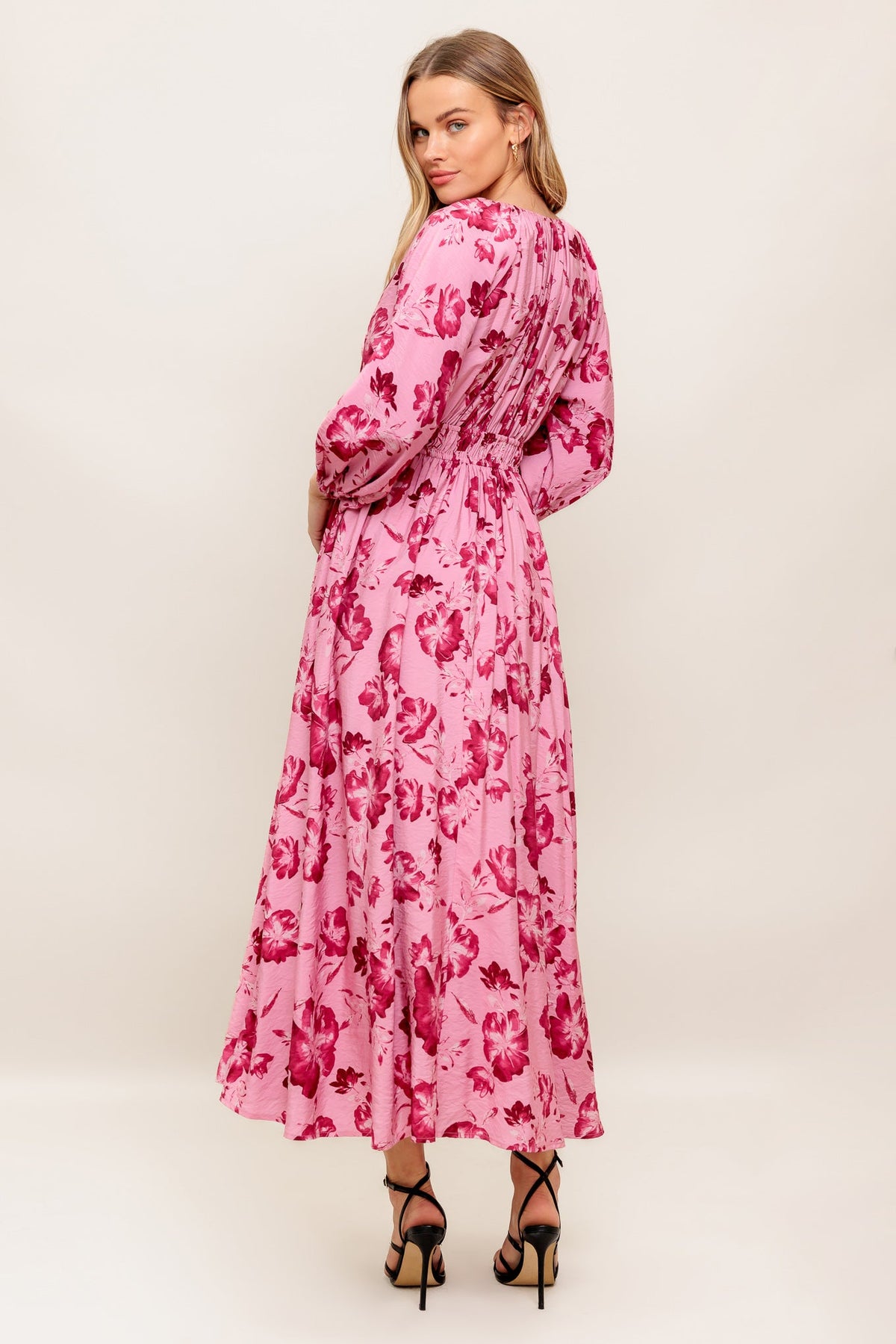 HONEY BUN MOUVE WOVEN MIDI DRESS