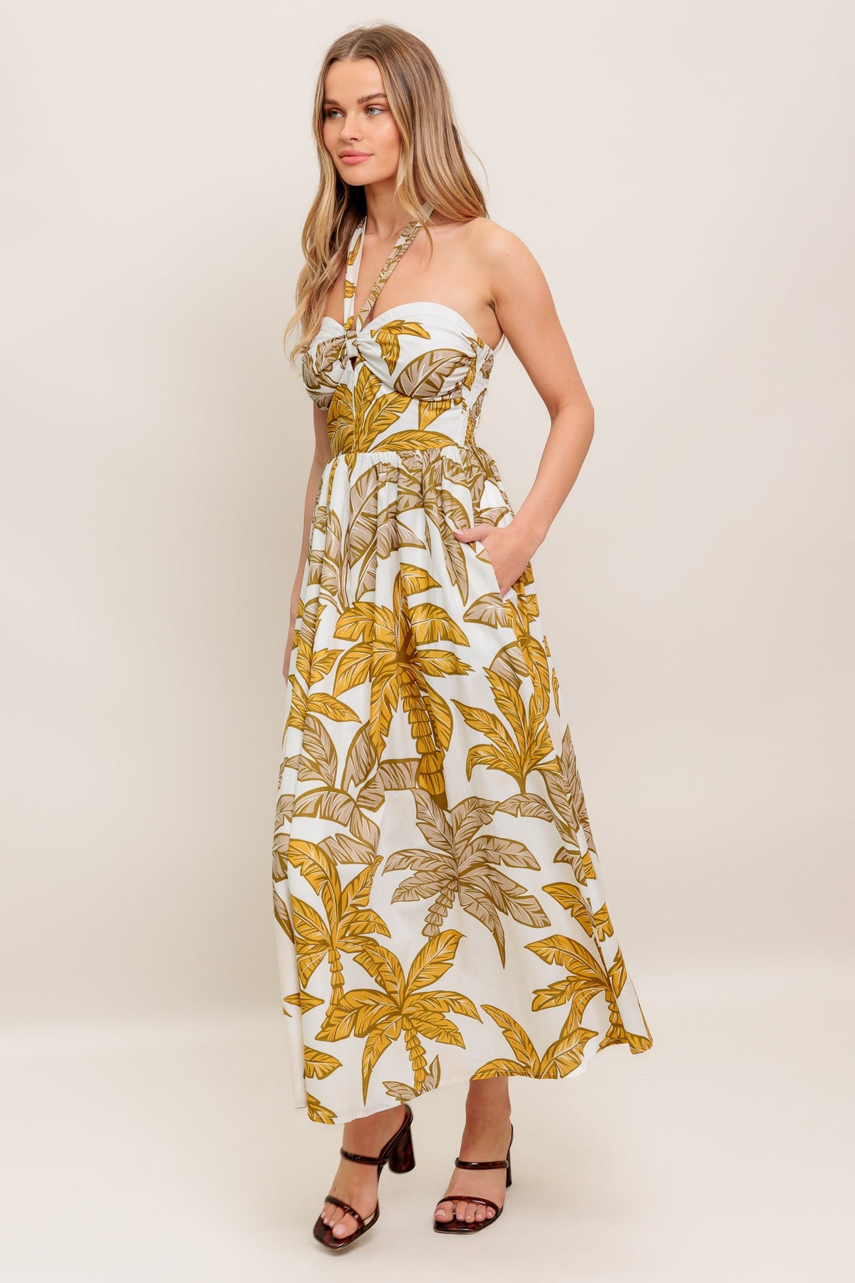 PETITE LOVE WOVEN MIDI DRESS