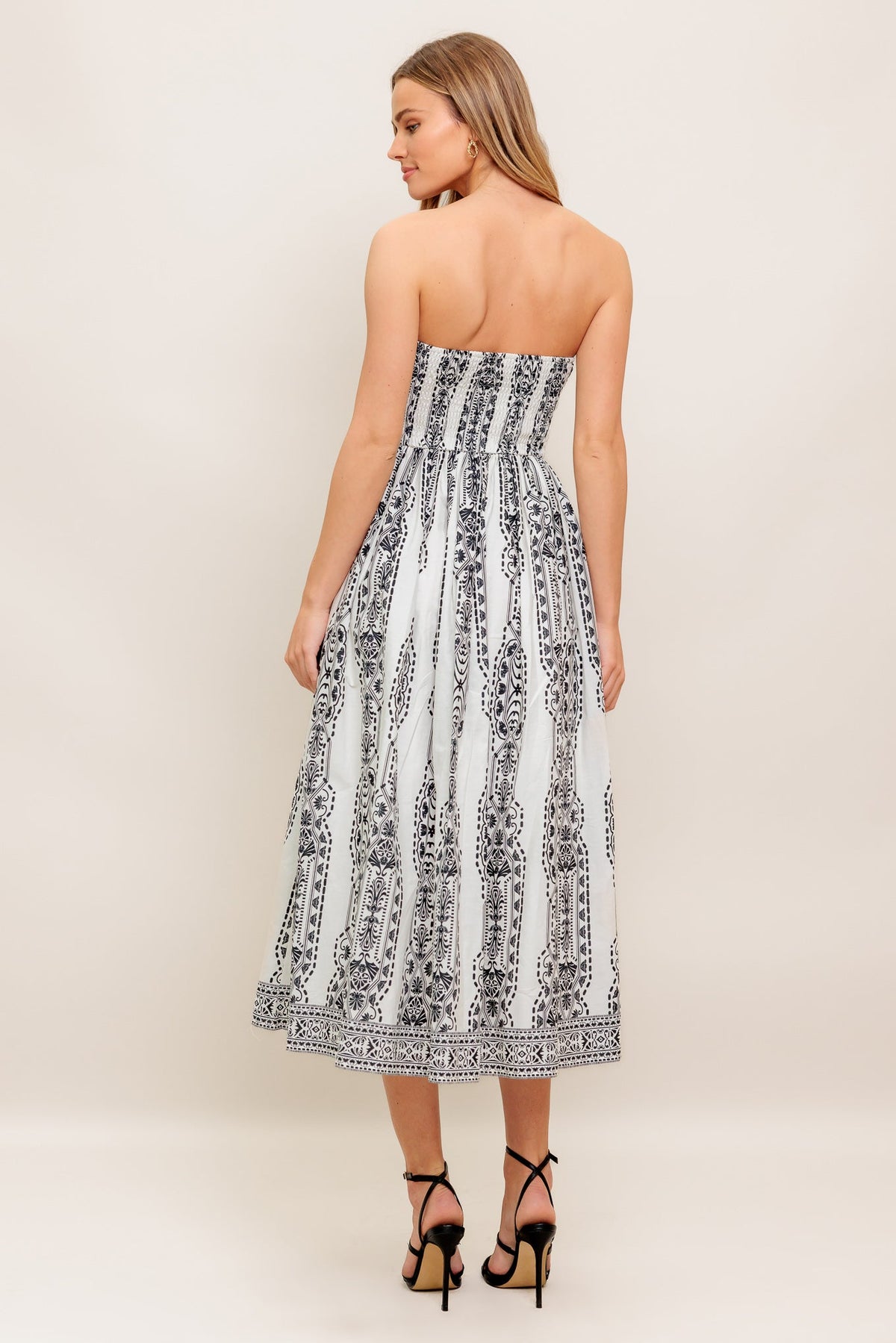 SUMMER SILHOUETTE WOVEN MIDI DRESS