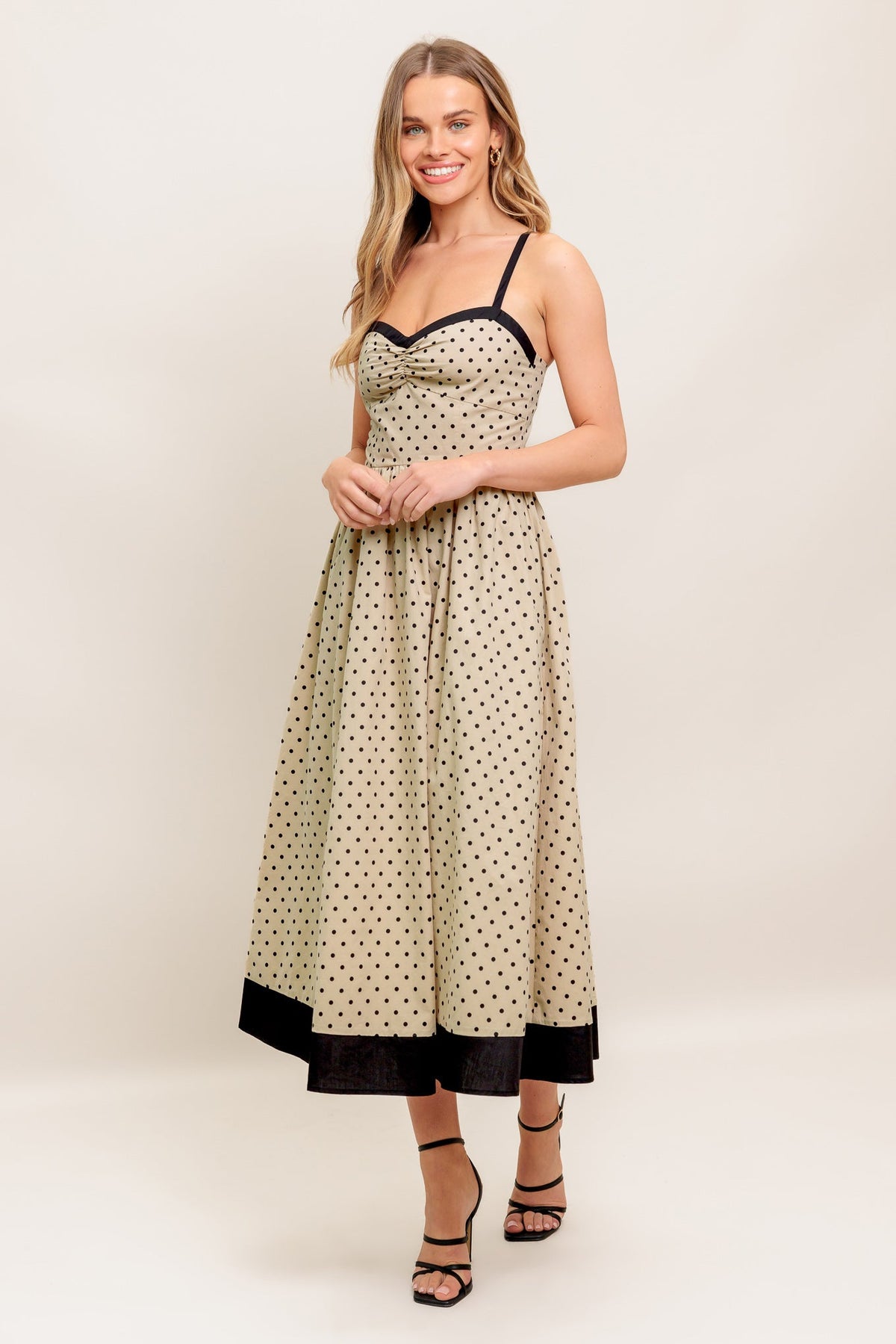 POLKA PASSION WOVEN MAXI DRESS