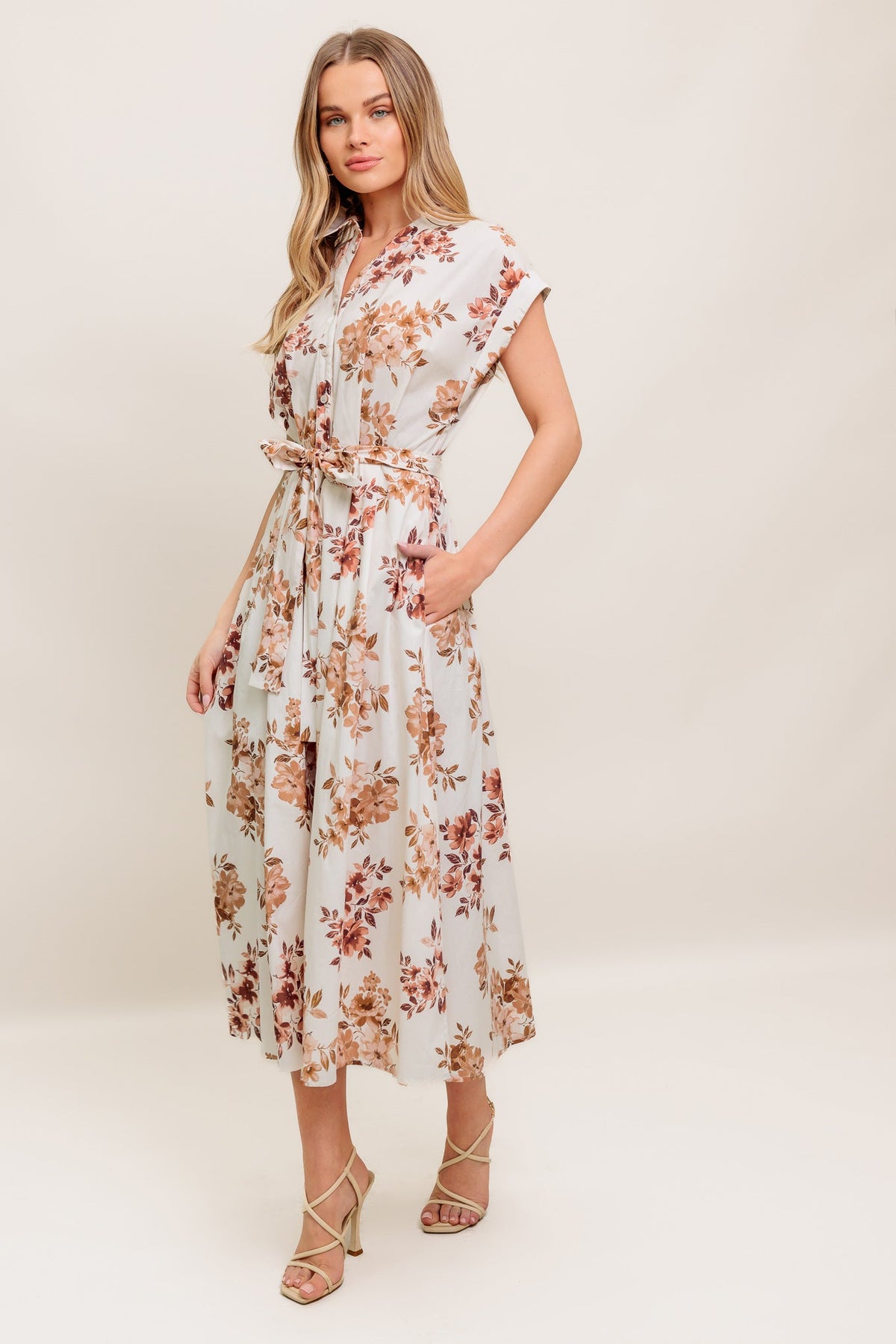 MAPLE GARDEN WOVEN MIDI DRESS