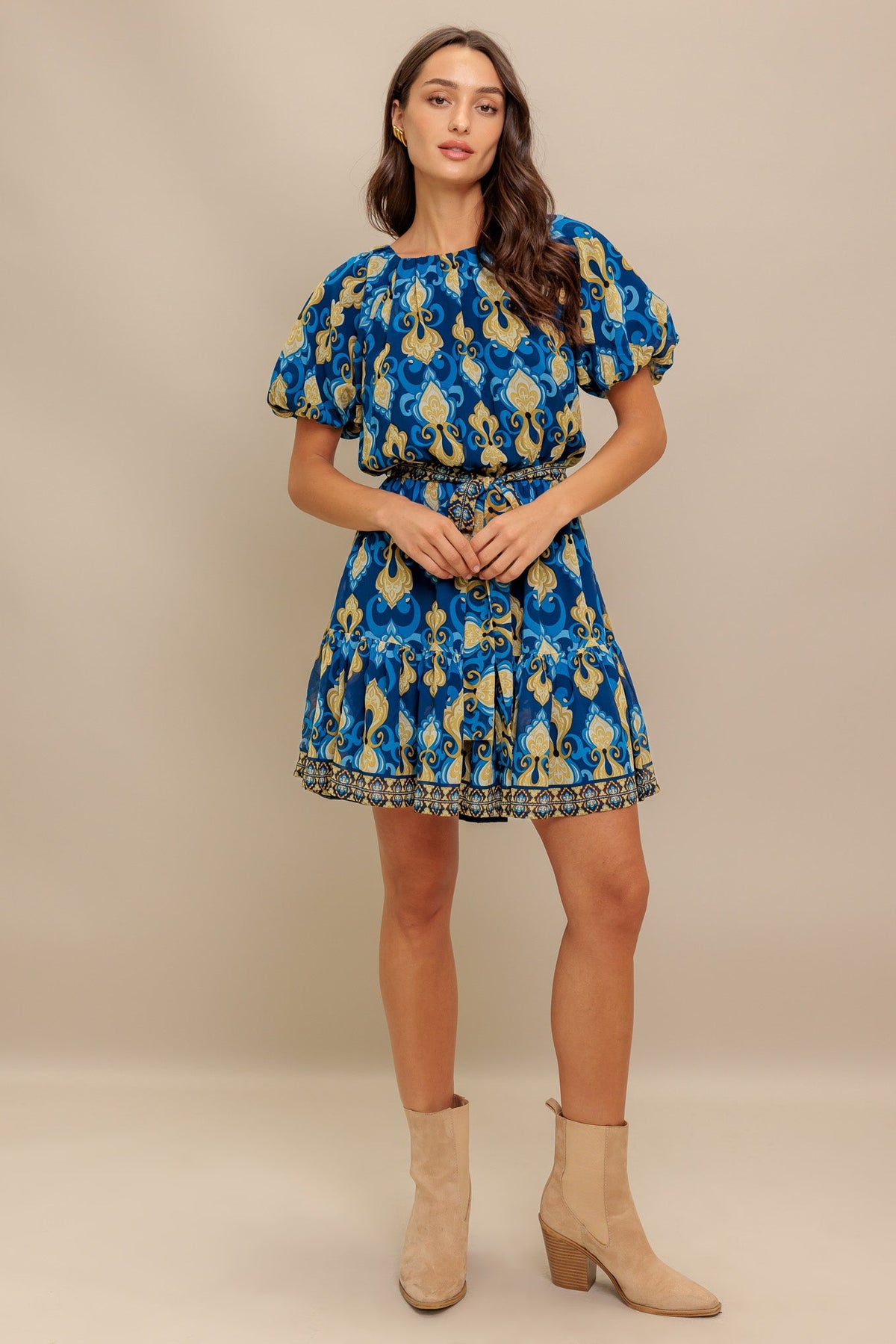 BAROQUE BREEZE WOVEN MINI DRESS