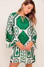 EMERALD TERRA TUNIC WOVEN MINI DRESS