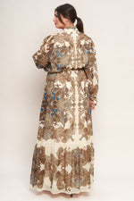 BOHEMIAN TAPESTRY BROWN WOVEN MAXI DRESS