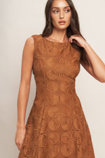 AUTUMN BLOOM WOVEN LACE MINI DRESS