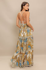 GOLDEN PALAZZO WOVEN MAXI DRESS