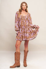 WESTERN GARDEN GIRL WOVEN MINI DRESS