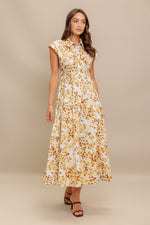 BUTTERCUP KISS WOVEN MIDI DRESS