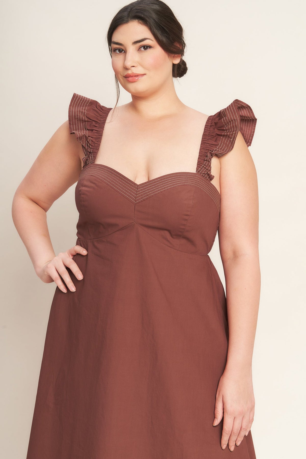 TUSCAN SUNSET WOVEN MIDI DRESS