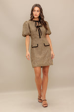 MADEMOISELLE MODE WOVEN WEED MINI DRESS