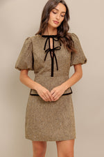 MADEMOISELLE MODE WOVEN WEED MINI DRESS