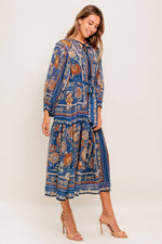 BOHEMIAN TAPESTRY WOVEN MIDI DRESS