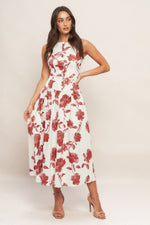 ROMA FLORAL WOVEN MIDI DRESS