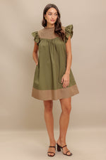 FOREST WHISPER WOVEN MINI DRESS