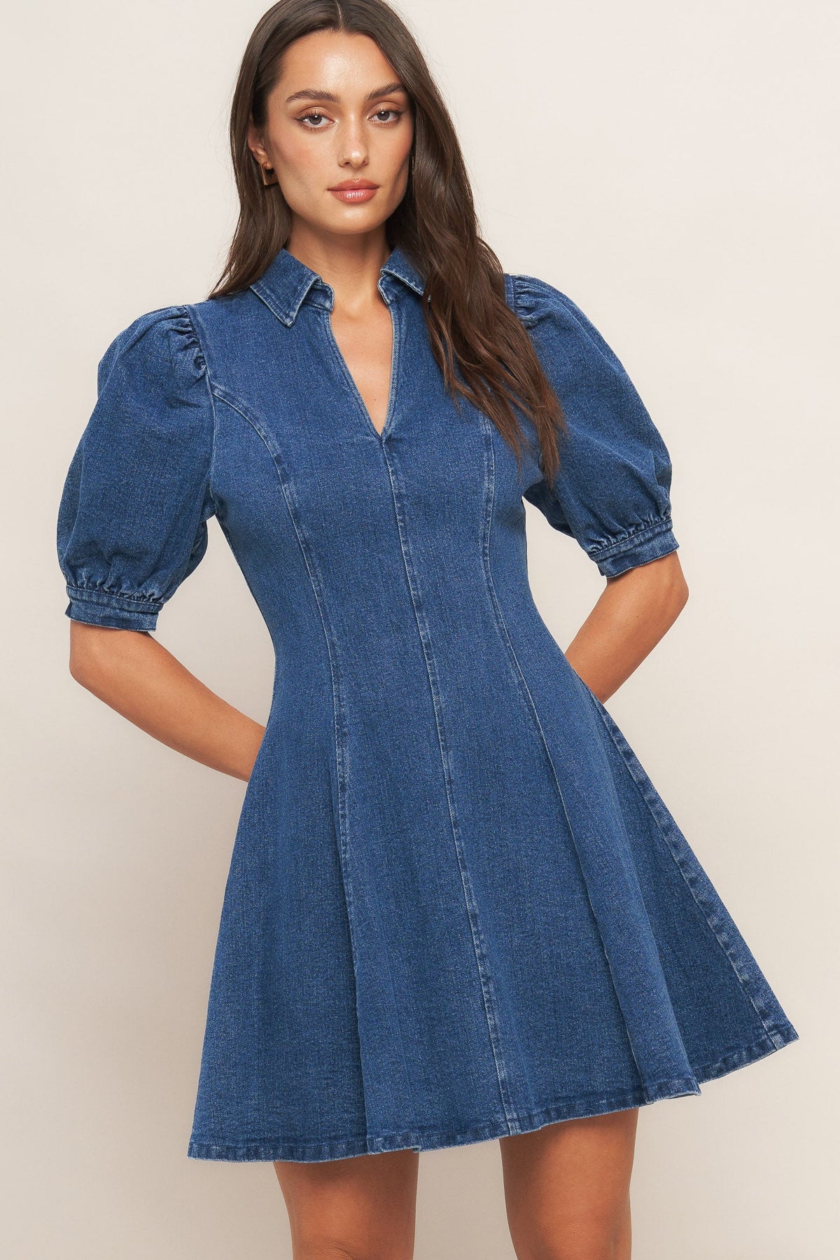 WESTWOOD CHARM DENIM MINI DRESS