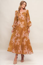 GOLDEN BLOSSOM WOVEN ANKLE DRESS