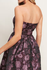 AUBERGINE CHIC JACQUARD WOVEN MIDI DRESS