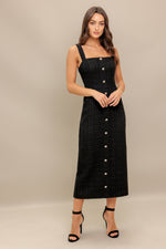 TWEED NOUVELLE WOVEN MIDI DRESS