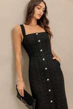 TWEED NOUVELLE WOVEN MIDI DRESS