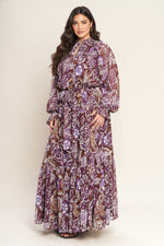 VIOLET BLOSSOM SPIRIT WOVEN MAXI DRESS