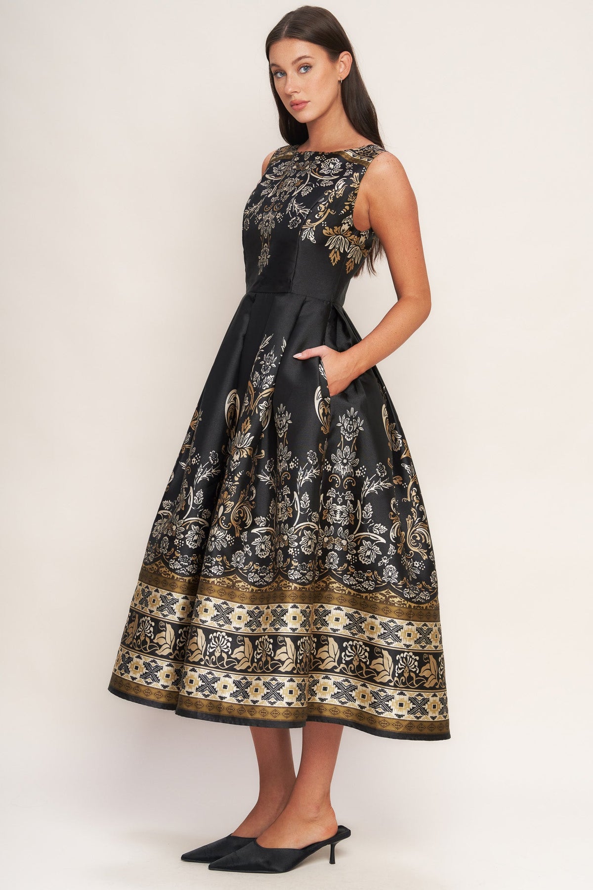 BAROQUE SPELL WOVEN MIDI DRESS