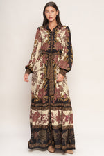 EARTHEN ROSE WOVEN MAXI DRESS