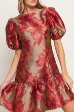 GARDENIA FIRE WOVEN MINI DRESS