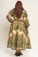 LOVELY GOLDEN VISION WOVEN MIDI DRESS