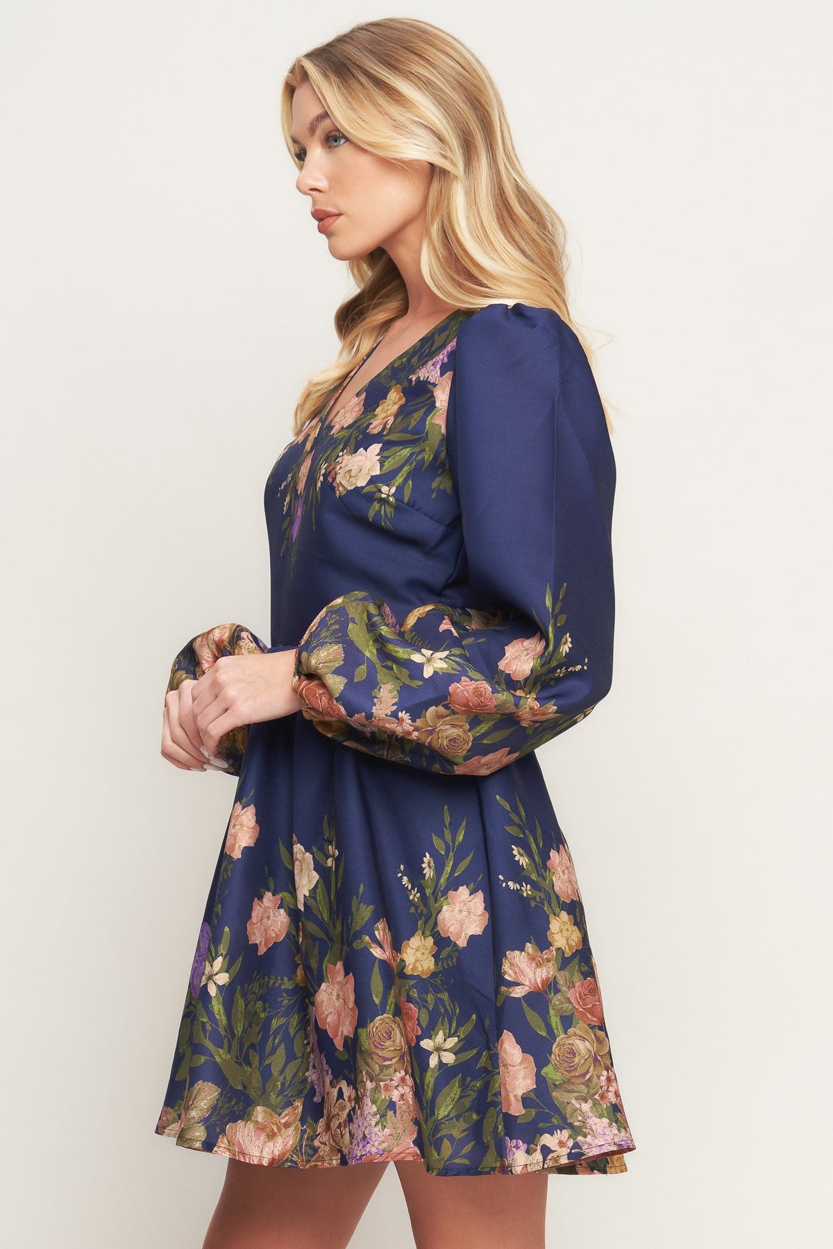 NOCTURNE IN BLOOM WOVEN MINI DRESS