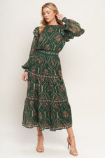 GARDEN LABYRINTH WOVEN MIDI DRESS