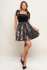 CELEBRATION NIGHT VELVET WOVEN MINI DRESS