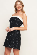 MIDNIGHT GLAM SEQUIN MINI DRESS