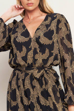 MIDNIGHT MOSS WOVEN JACQUARD MAXI DRESS