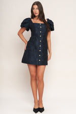 GOLDEN MOON WOVEN MINI DRESS