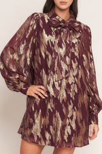 METALLIC MUSE WOVEN MINI DRESS