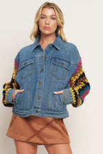 FESTIVAL WEAVE WASHED DENIM JACKET
