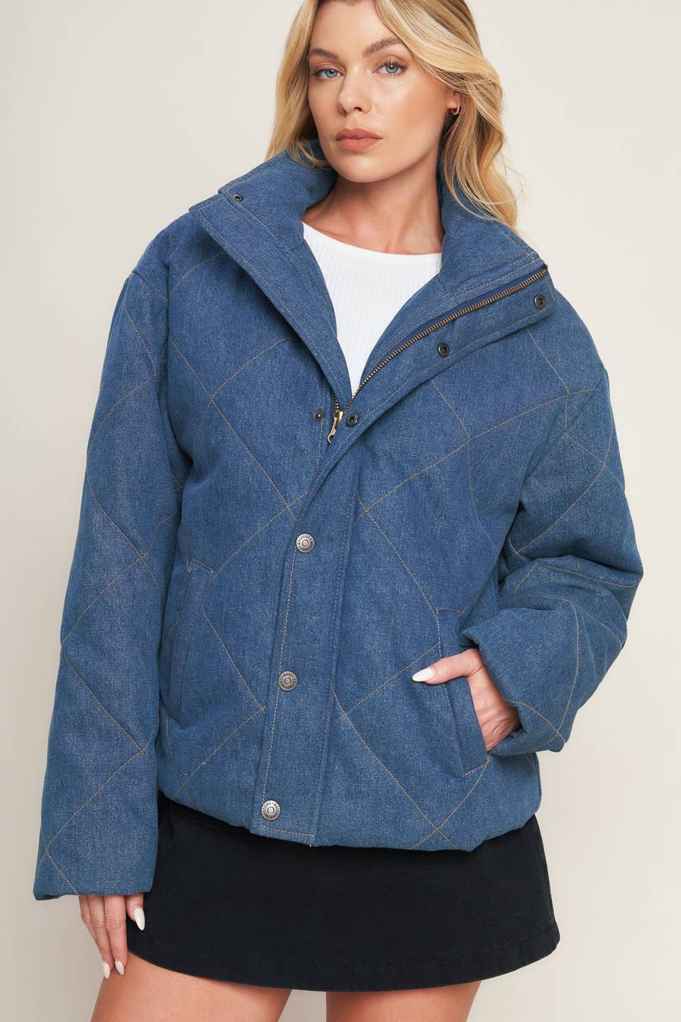 FOR GOOD QUILTED DENIM JACKET