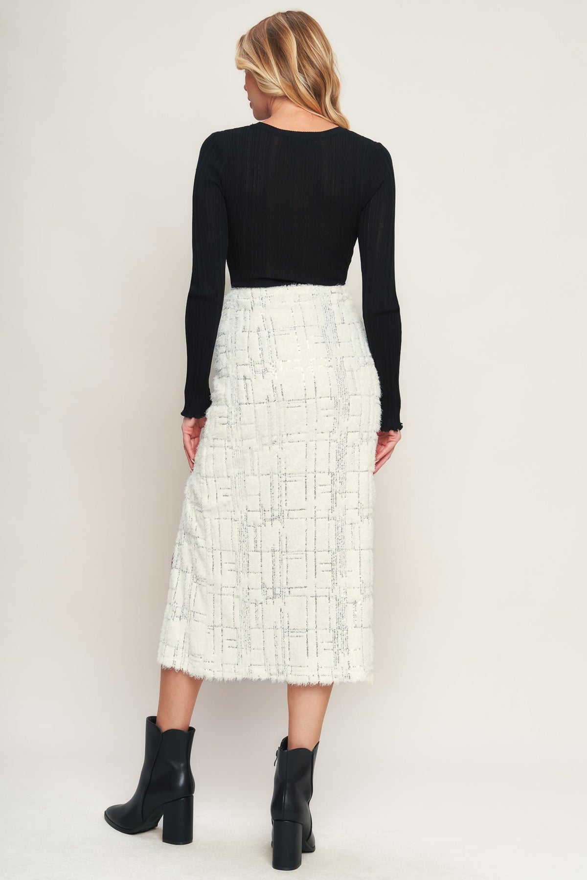 MADE YOU MY WORLD WOVEN MIDI SKIRT