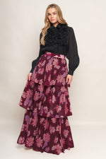 GARDEN ROMANCE WOVEN MAXI SKIRT