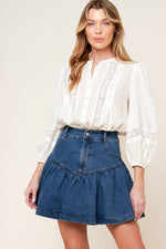 FENICIA INDIGO DENIM MINI SKORT