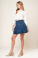 FENICIA INDIGO DENIM MINI SKORT