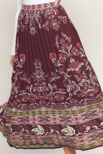 AZTEC CHERRY WOVEN MIDI SKIRT