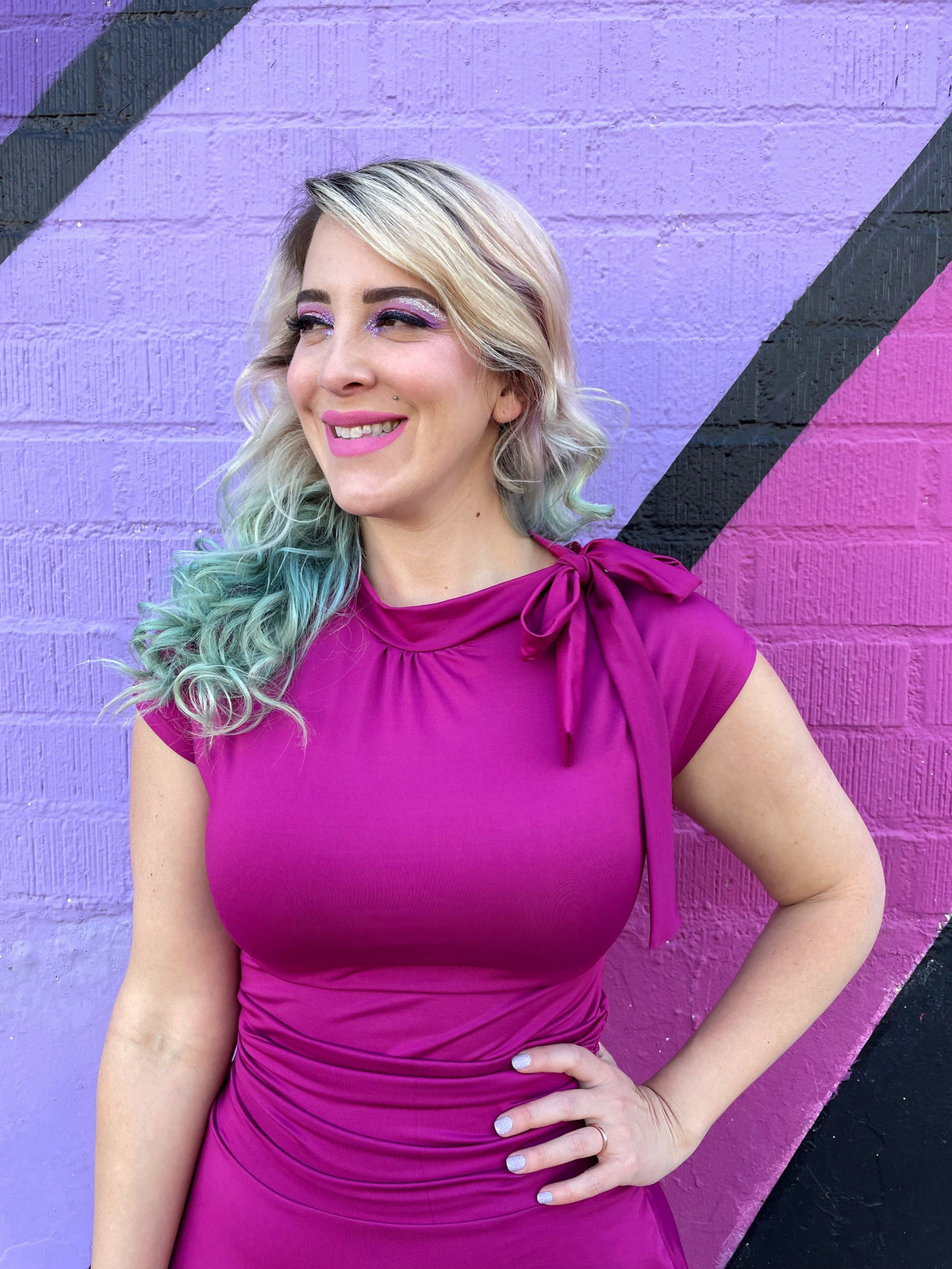 Bombshell Dress in Magenta - Plus Sizes only